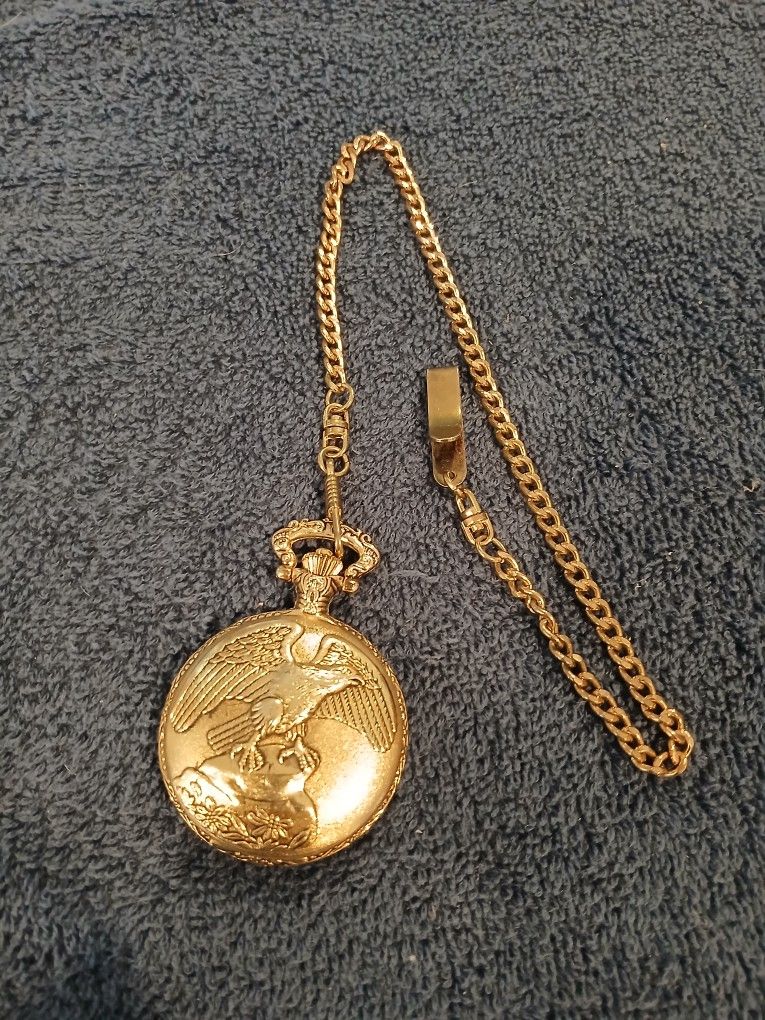 Watch It Gold Pocket Watch With Chain