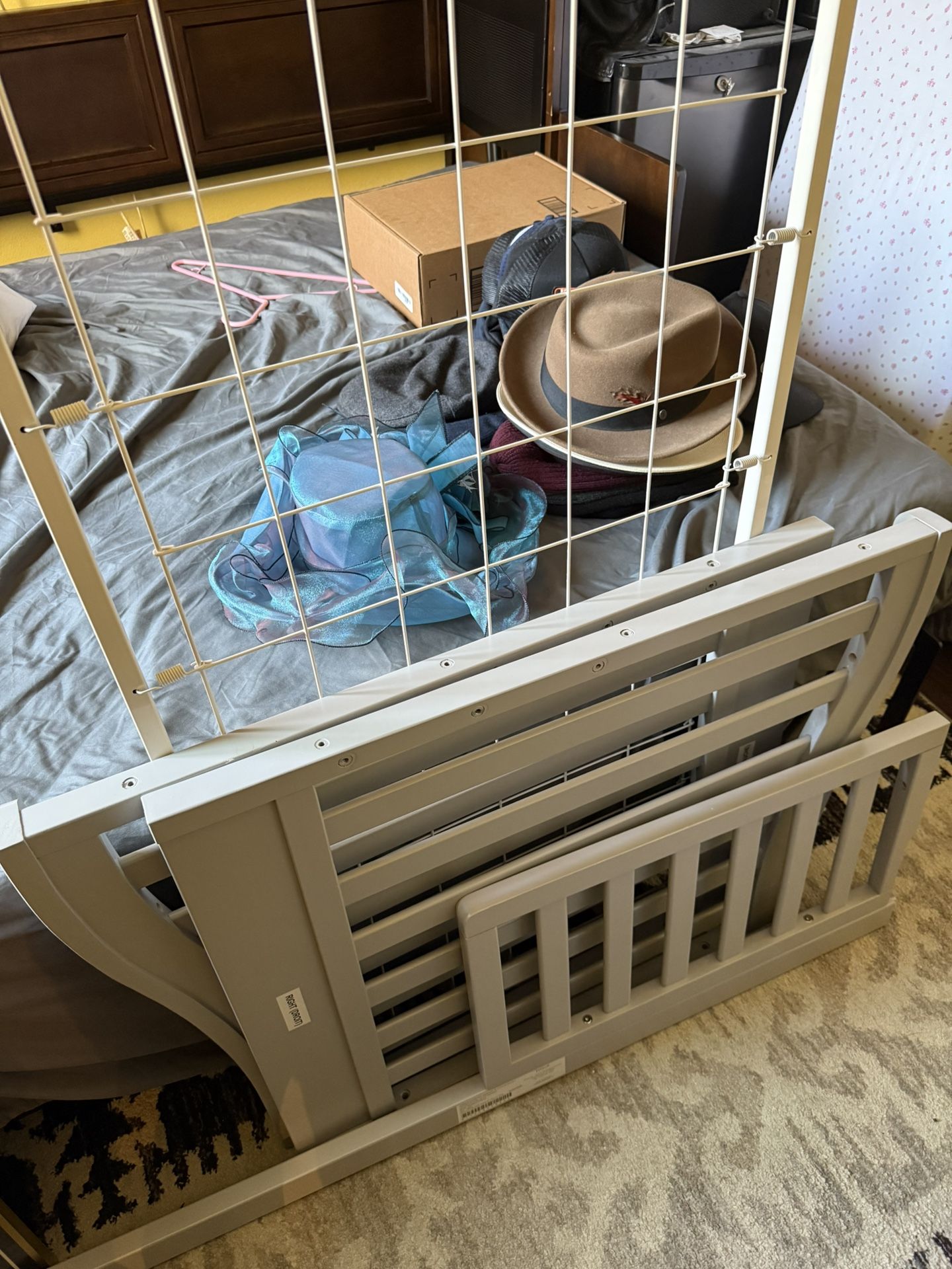 Evolur Aroura silver Mist toddler Rail + Side Parts + Spring