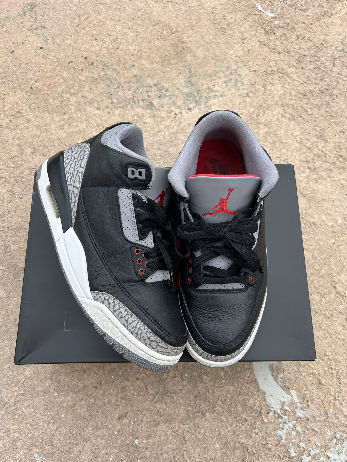 Black Cement Jordan 3s Size 7.5