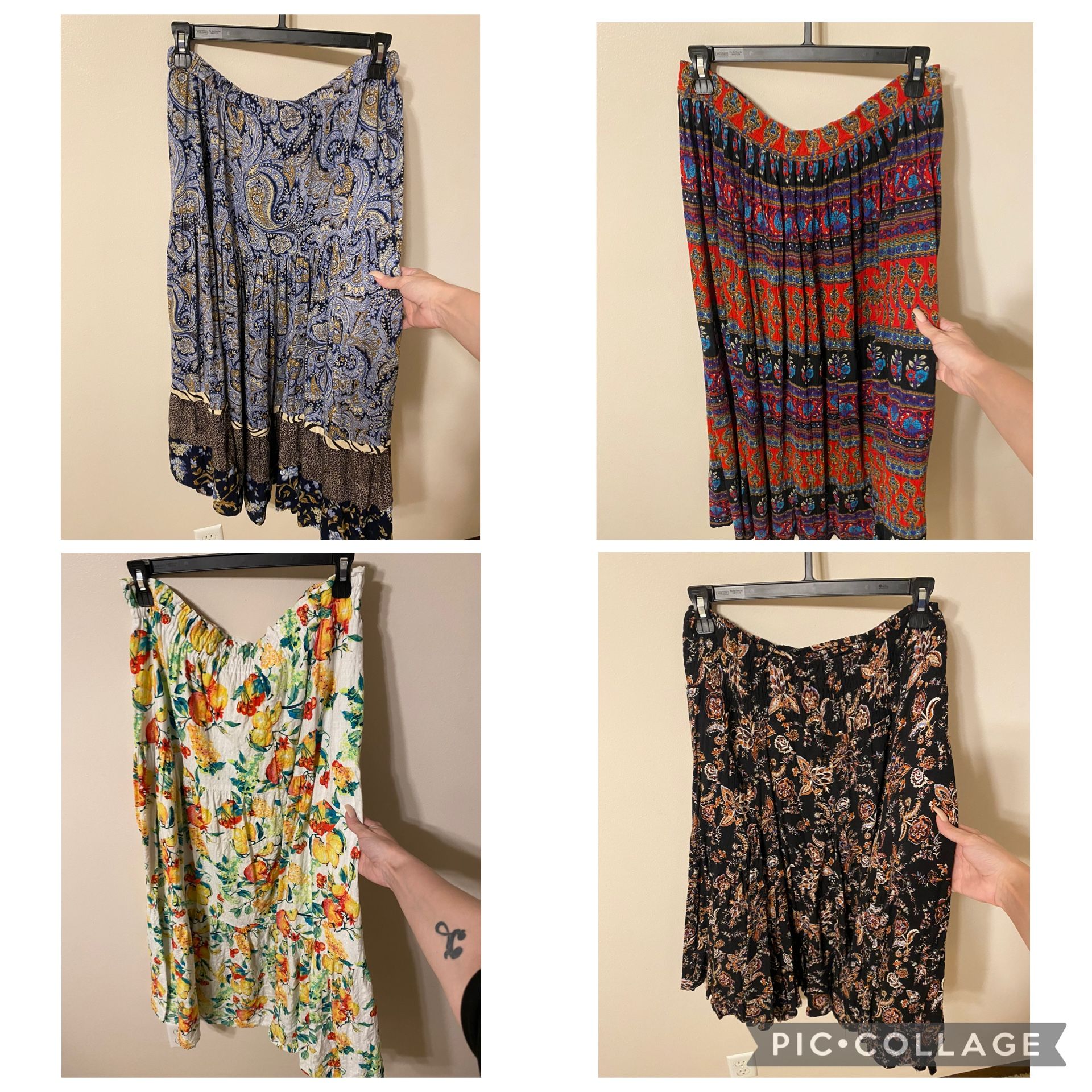 Vintage Broom Skirts- Women’s/juniors- L/XL- Long Skirts- Set Of 4