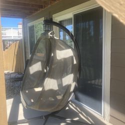 Egg chair with cushion