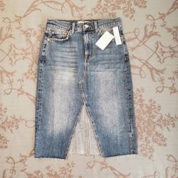 Free People We The Free Suzanne Midi Denim Pencil Skirt Size 8