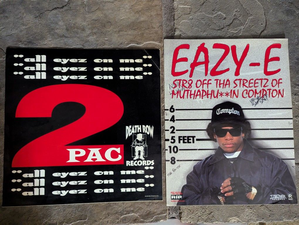 Super Rare Original 1996 2Pac "All Eyez On Me" Promo Sticker & Original Eazy-E