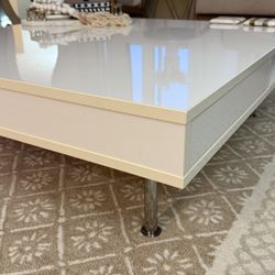 Sleek White Coffee Table 