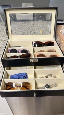 Black Eyeglass and Jewelry Storage Box