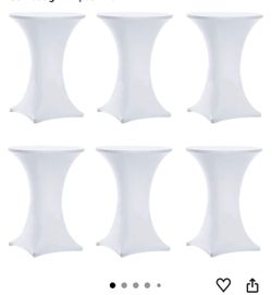 TINAS 6 white high boy table covers 30×42