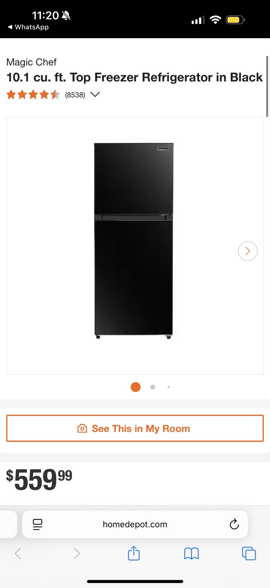 LIKE NEW Magic Chef Fridge & Freezer