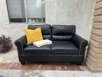 Sofa Modern Black Couch Set (Sofa + Loveseat)