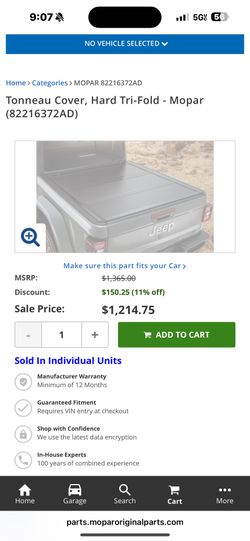 Mopar Gladiator Tonneau Cover
