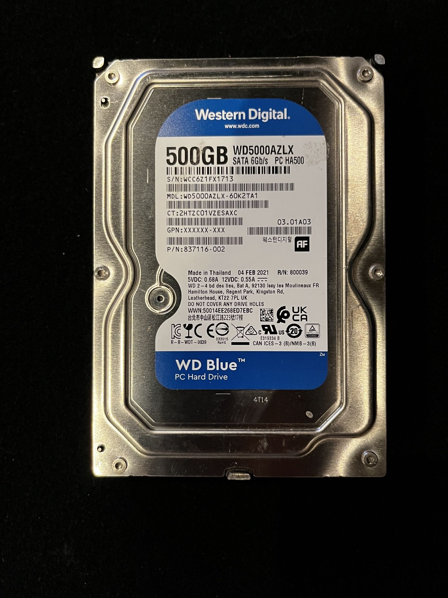 Western Digital WD Blue 500GB Hard Drive