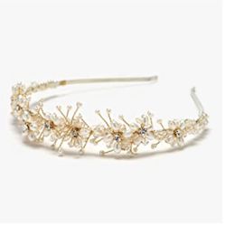Gold Crystal Pearl Bridal Headband- NEW