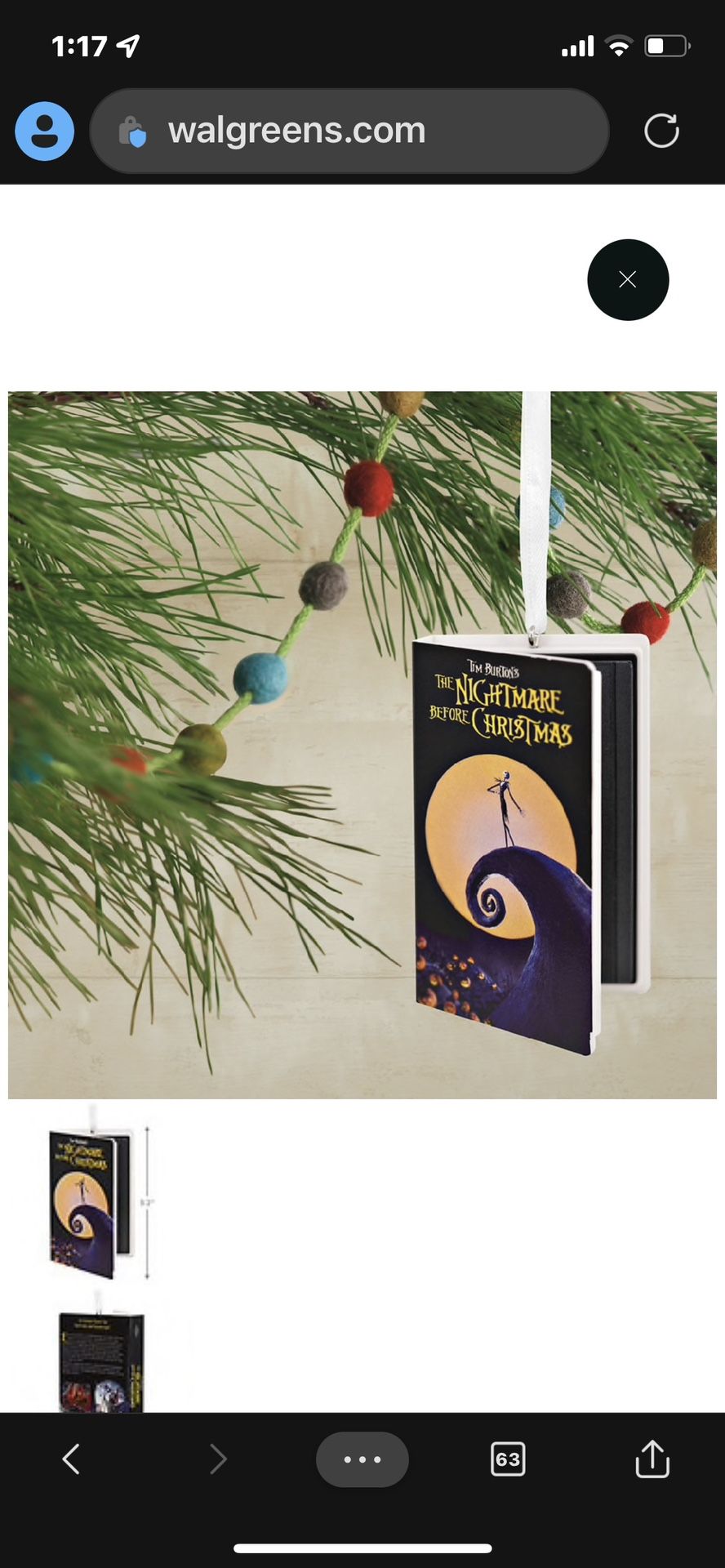 Nightmare before Christmas ornament