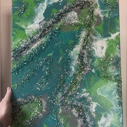 Geode-style canvas wall art