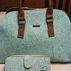 Bolsa Y Cartera De Piel / Leather Bag And Wallet 