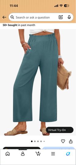 New Womens Wide Leg Pants Cropped Small