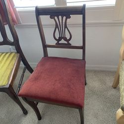 Antique Chair With Beautiful Harp Design 