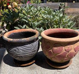 Set of 2 Decorative Garden Pots