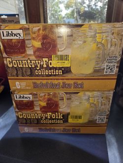 Libbey COUNTRY FOLK Mason Jar Glasses 