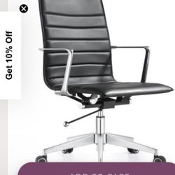 Woodstock Marketing Joe Carbon Black Leather Conference Chairs