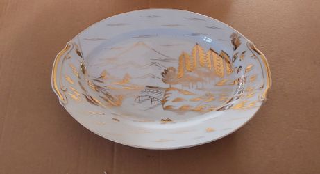 Porcelain Gold Trim Serving Platter