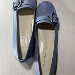 Bandolino Blue Loafers With Buckles 6 M Casual Dress Slip On