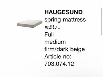 IKEA HAUGESUND Full Spring Mattress and Bed