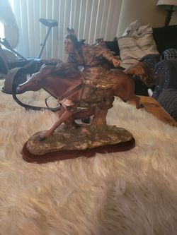 Indian In a Horse Decoration  High 8in Long 1 ft 18 inch