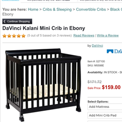 Mini Crib 40”