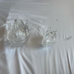 Glass Swan Trinket Box