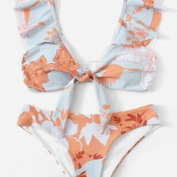 Orange and Blue Bikini