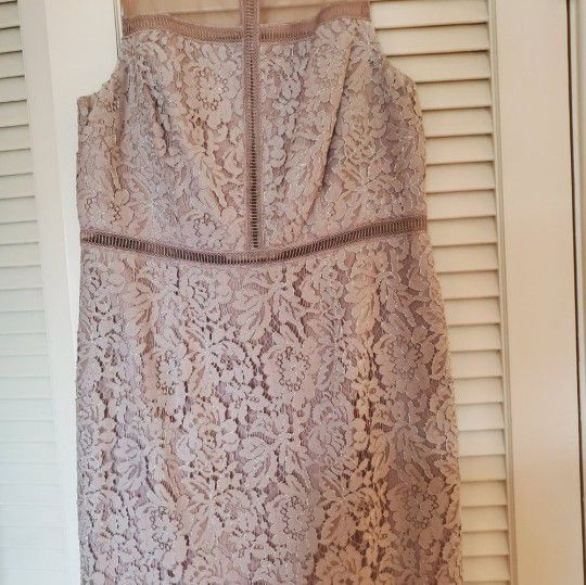 Adrianna Papell Sleeveless Lace Dress With Sheer Neck line  12