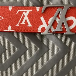 Louis Vuitton belt red supreme 