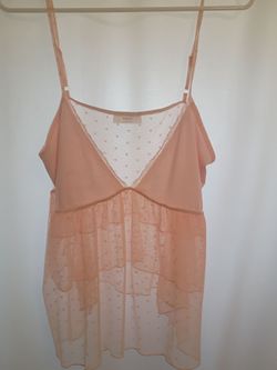 Pink sheer babydoll camisole - size Small - never worn