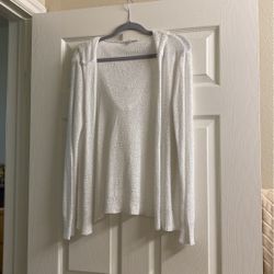 Beautiful Women’s White Sequence Cardigan Size Large 