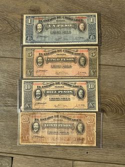 El Estado de Chihuahua Mexico Banknote Set 1914