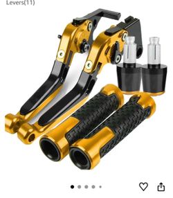 Motorcycle Brake Clutch Levers and Handlebar Grips Set