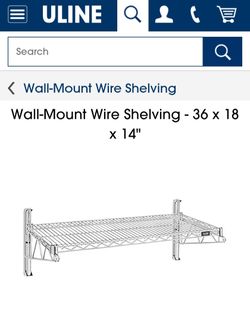Wall Mount Shelving 36x18×14 Brand New $70