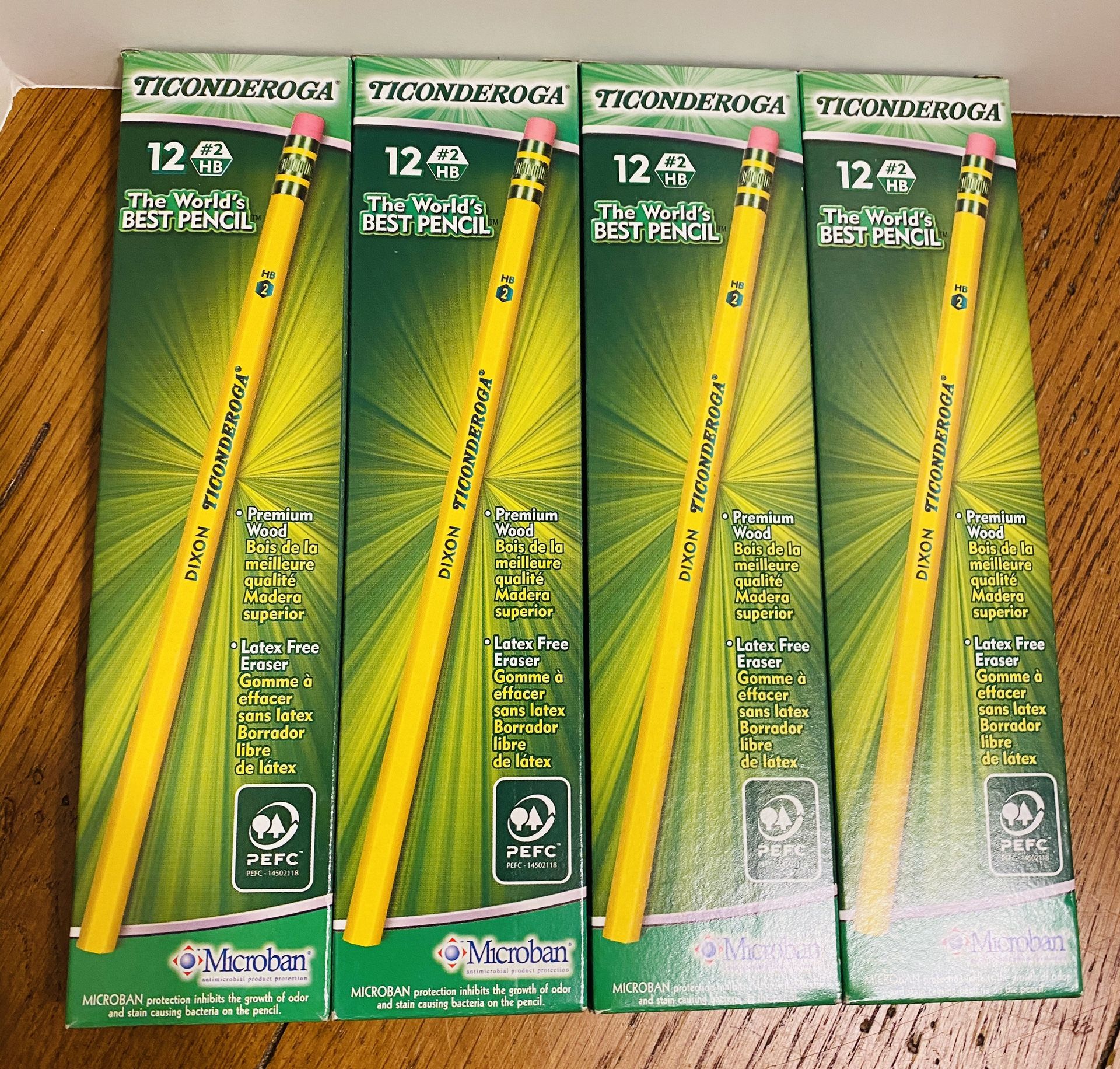 Ticonderoga #2 Premium Wood Pencils (Set of 4 Boxes)
