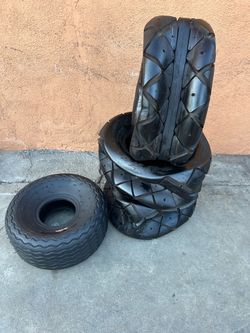 3 NEW ATV TIRES AT18X10-10 6 ply DURO TIRE(old dot) & 1-8.00-6 LAWNMOWER TIRE $50 for all PICKUP ONLY