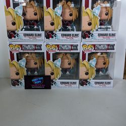 Six Edward Elric Funko Pops Commons