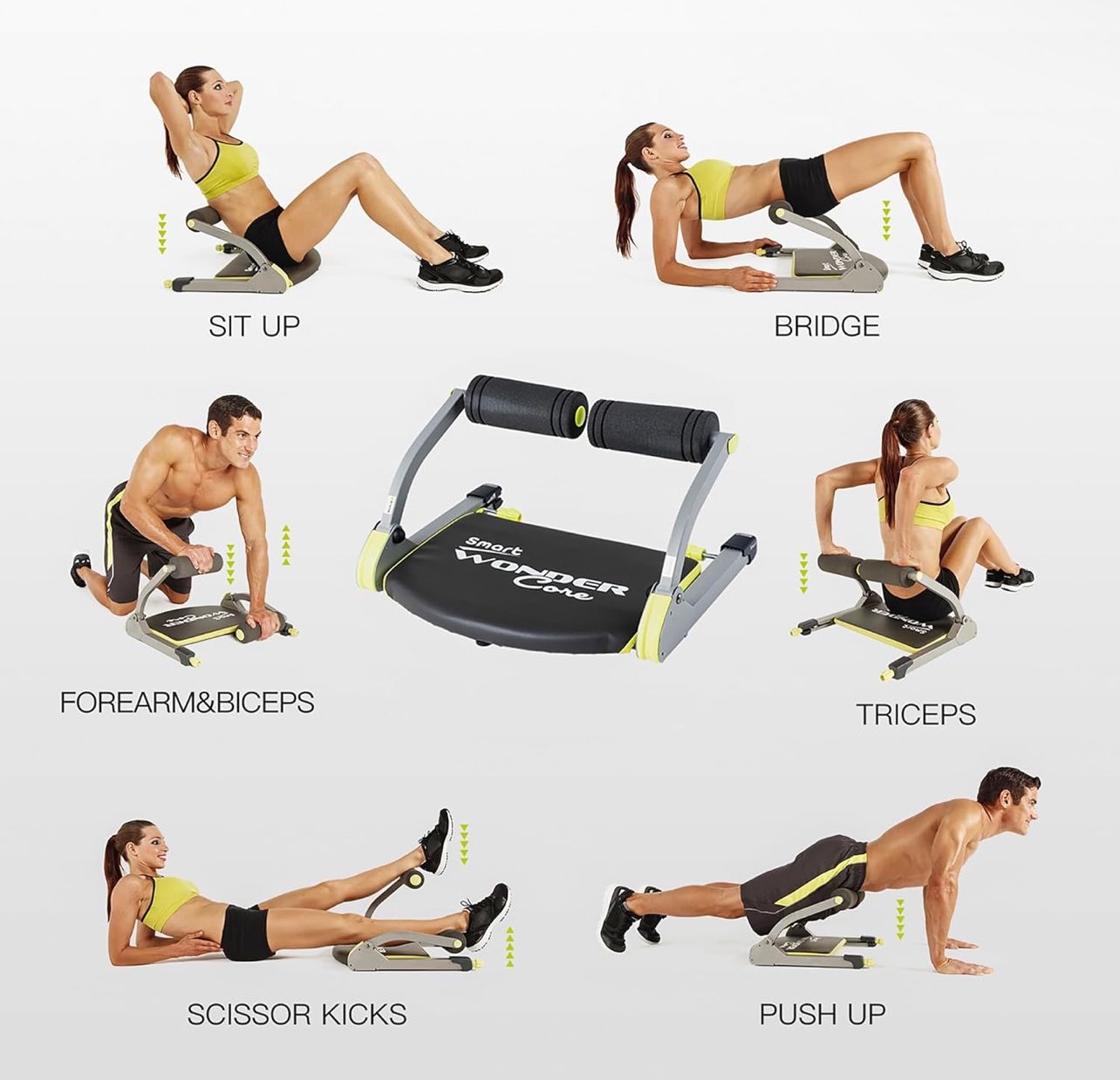 WONDER CORE SMART, Ab Workout Equipment, Sit Up Machine & Exercise Equipment, Ab Crunch Machine for Stomach Workout, Ab Core Trainer Abdominal Machine