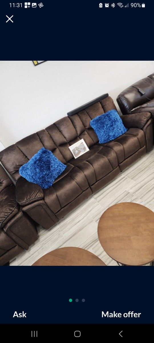 Santiago Brown Fabric Reclining Sofa/Loveseat Sets---$1099---Wow!!!---Delivery Available