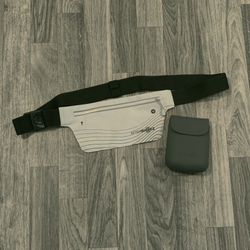 Aftershokz Sport Belt Waist Size 25"-52" Grey Waterproof Zipper Fanny Pack Bag
