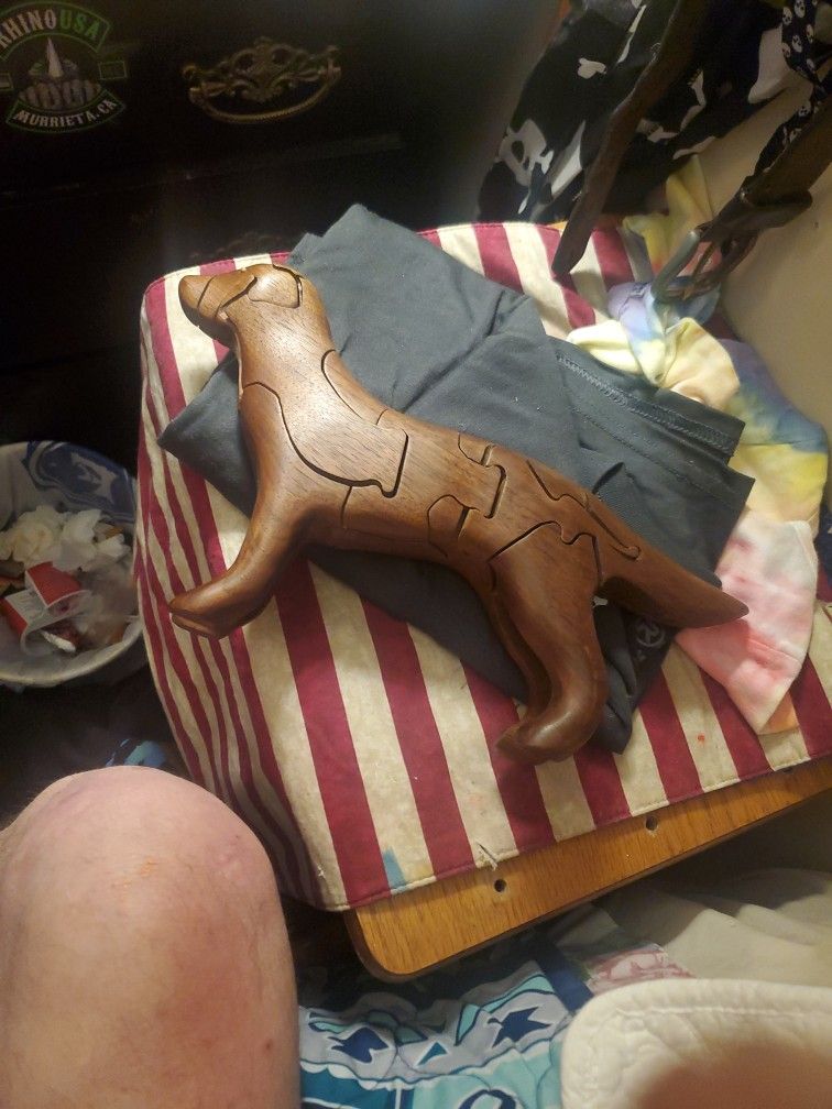 Wooden Puzzle Hand Carved  Walnut