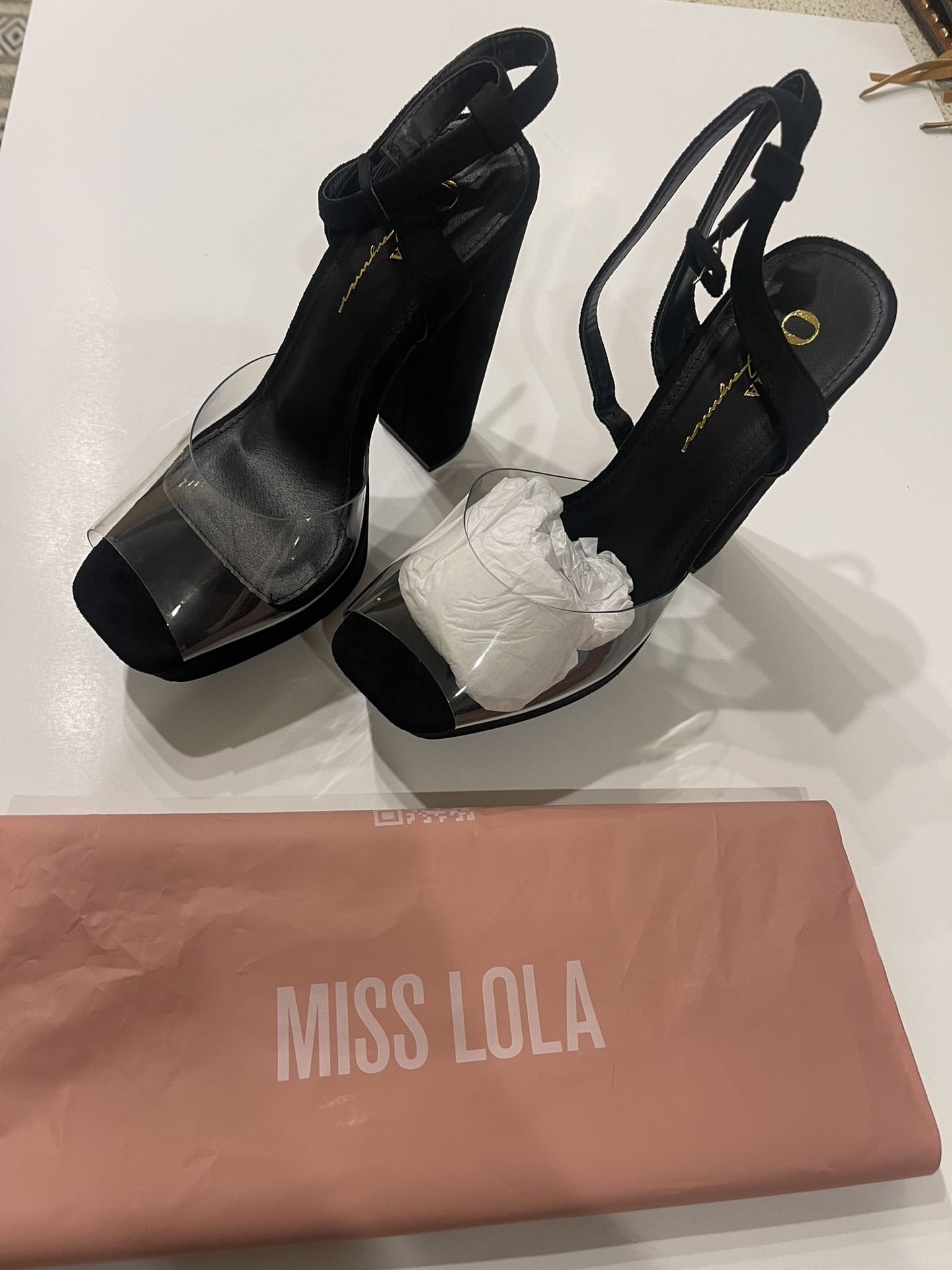 Miss Lola Velvet Platform Heels