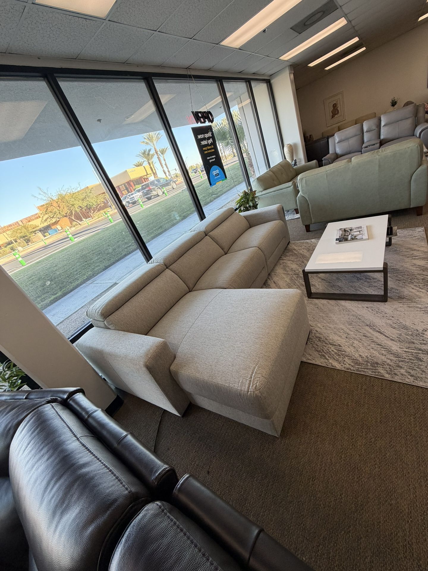 Fabric Sectional Sofa With Two Power Recliners And Chaise-Nevio