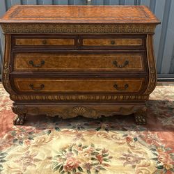 Four drawer dresser 45” x 20” x 36” leather top