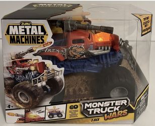 Zuru Metal Machines Monster Truck Wars T-Rex New Lights Up