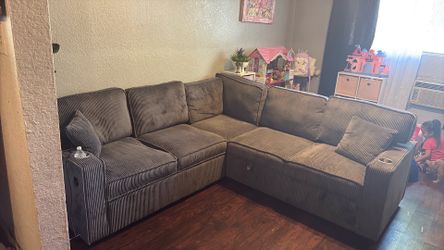 Grey sectional couch