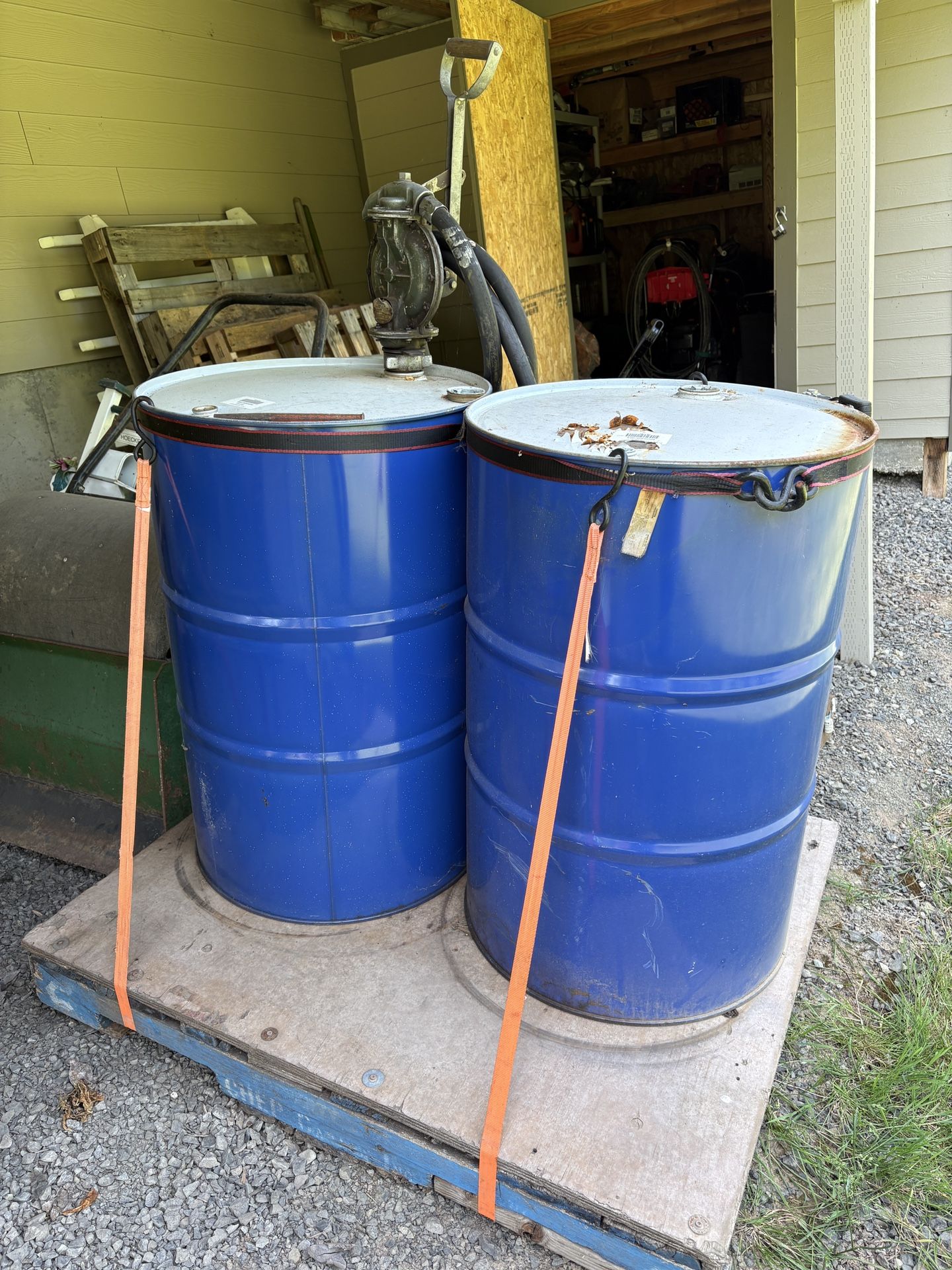 Diesel Barrels And Pump.